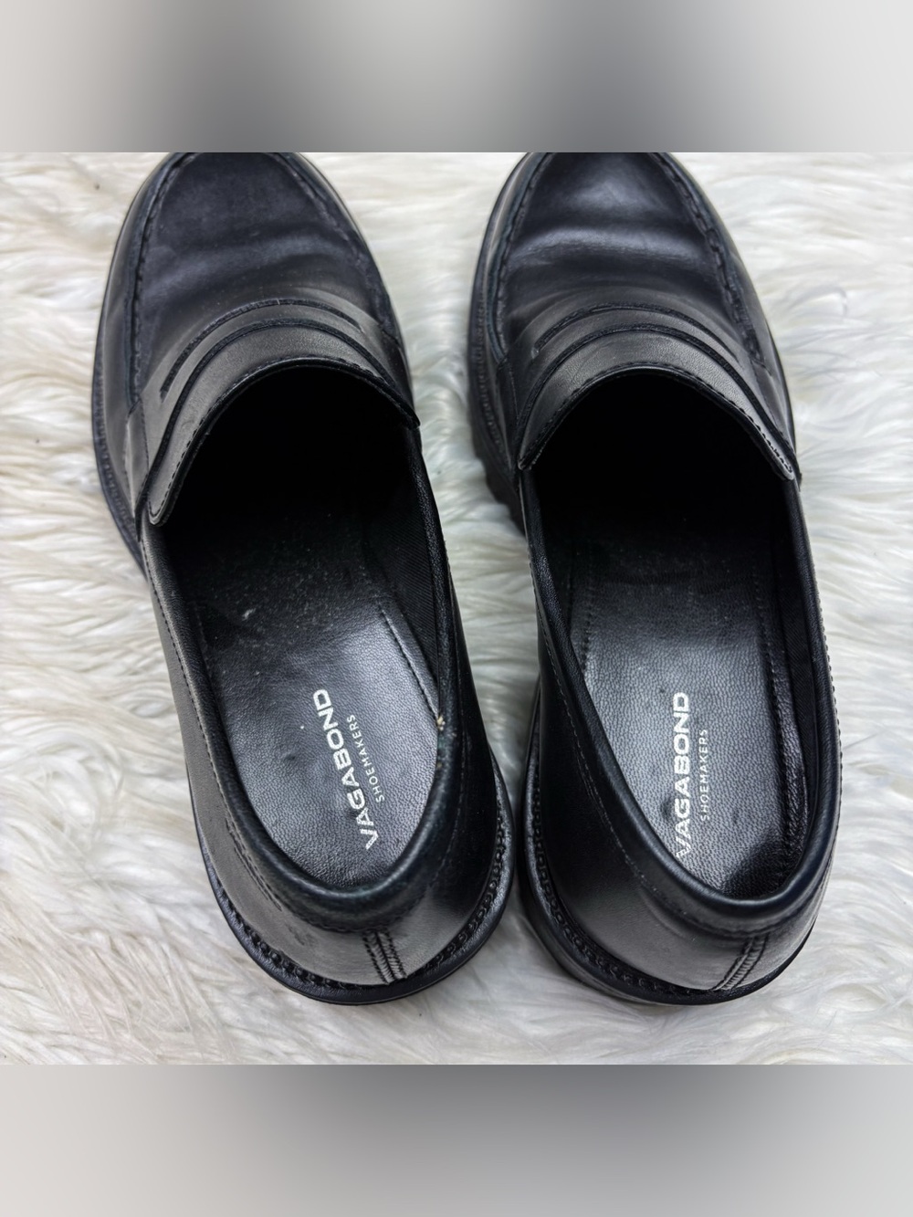 Vagabond Kenova Loafers Black Leather Penny Chunky Lug Sole Preppy Womens Size 8 - Picture 7 of 11